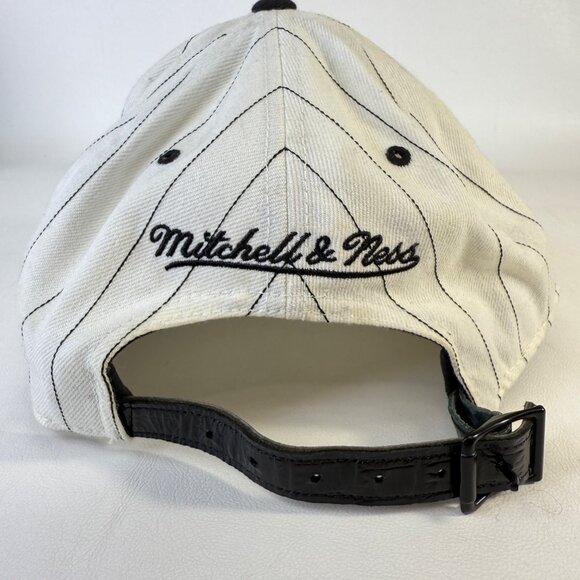 Mitchell & Ness Chicago Bulls Hat Pinstripe Croc Brim Hardwood Classics - Picture 5 of 11